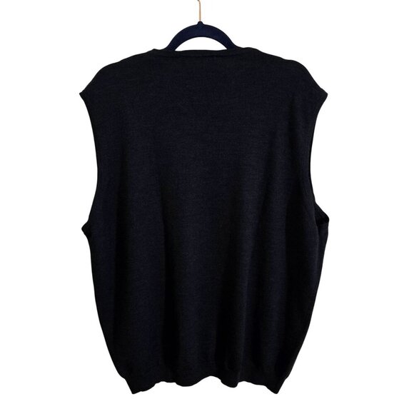 Brandini Made In Italy Extra Fine Merino Wool Navy V Neck Sweater Vest Size XL - Picture 2 of 4